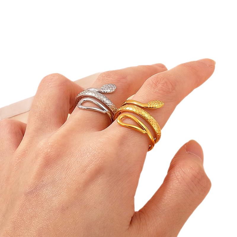 Versatile High-End Snake-Shaped Stainless Steel Finger Ring