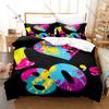 I Love The 80s Bedding Set Duvet Cover + 2 Pillowcases Retro 80s Neon Cassette Tape Pop Vintage Bedroom Decor