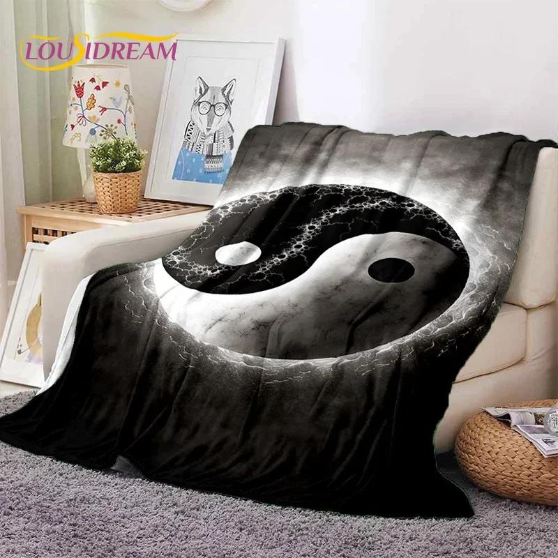 Nature Yin Yang Chinese Tai Chi Bagua Soft Flannel Blankets,Throw Blanket Comfortable Blanket for Picnic Beds Home Bedroom Gift