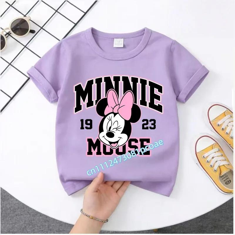 2026 Boys Girls Shortsleeved Printed Tshirt Mouse Cartoon Children 100 Cotton Soft Breathable Loose Sports Comfortable