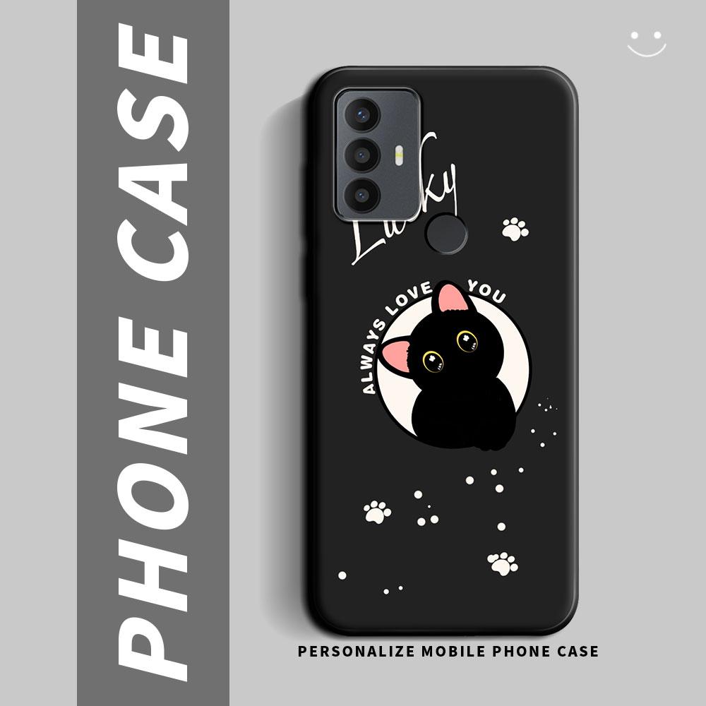 For TCL 30E / TCL 30 Plus Case Cartoon Cute Cat Flower Shockproof Silicone Soft TPU Phone Case For TCL 30 5G 30SE Back Cover