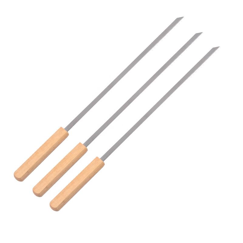 ZISIZ Flat Stainless Steel BBQ Skewers Set