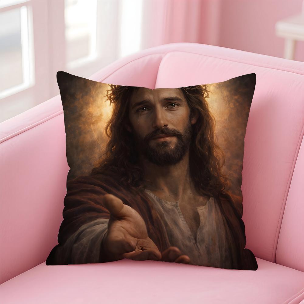 JJesus Christ Cushion Cover Pillow Case Soft Friendly Fabric  Concealed Zipper