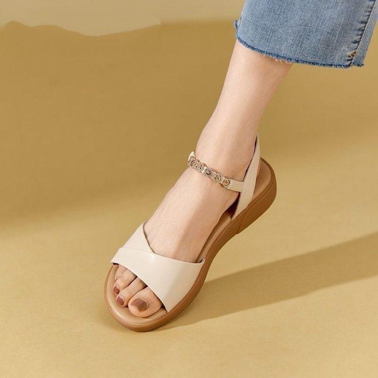 Sandals New summer thick-soled muffin with flat-bottomed non-slip fairy student casual beach shoes