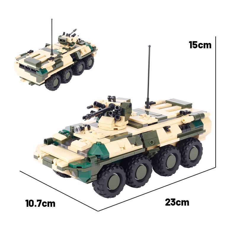 MOC Building Blocks BTR-82 Armored Vehicle Soviet Military Tank Assembly Building Blocks Armored Vehicle Toy Gift