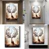 Modern Nordic Style Canvas Art With Deer And Tree Illustration For Living Room Decor