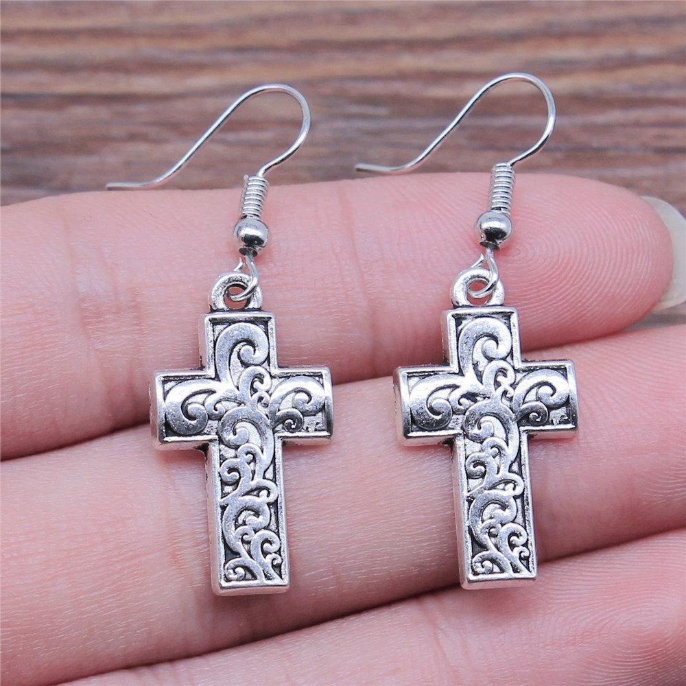 Casual Handmade Cross Amulet Drop Earrings Thoughtful Friendship Gift for Office Wear