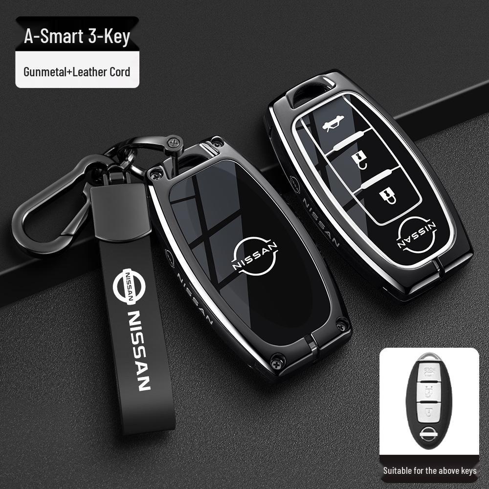 Nissan Schlüsseltasche Abdeckung: Passt für neue Sylphy, Teana, Tiida, Qashqai, X-Trail, Bluebird Modelle, Inklusive Schlüsselanhänger für Männer