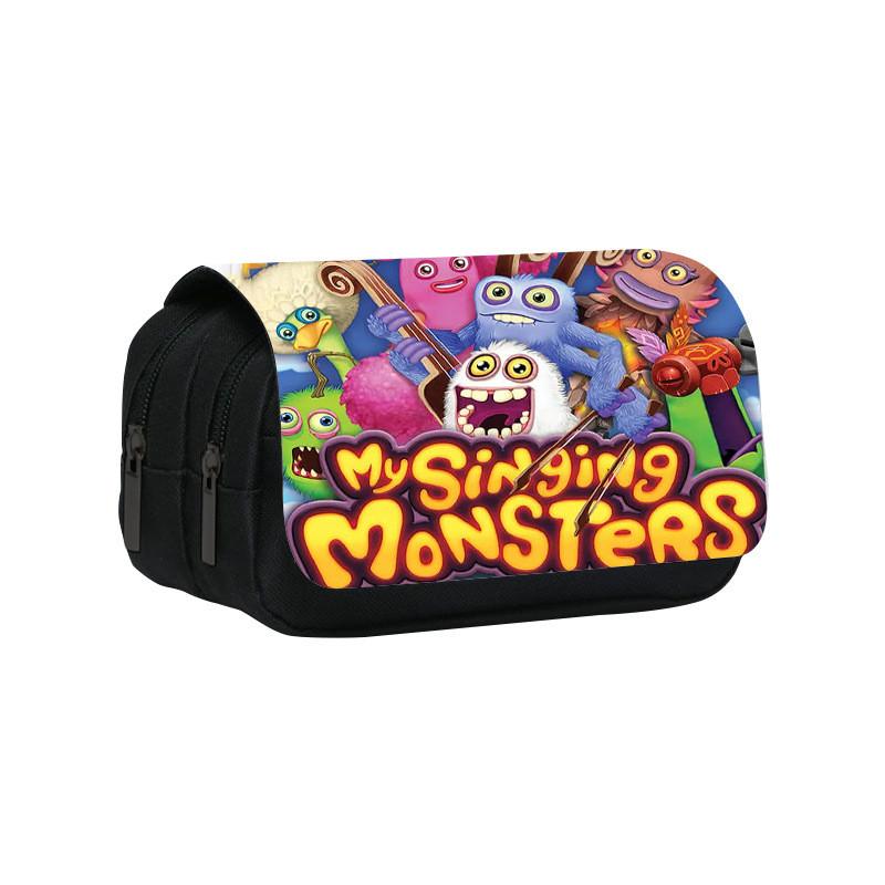 My Singing Monsters Double Layer Pencil Case With Nylon Material For Students And Kids