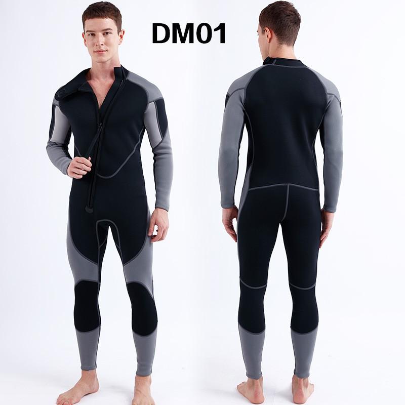 3mm Neoprene Full Wetsuit Men - Warm Long Sleeve Dive Suit Surfing Snorkeling Cold Water Swimming
