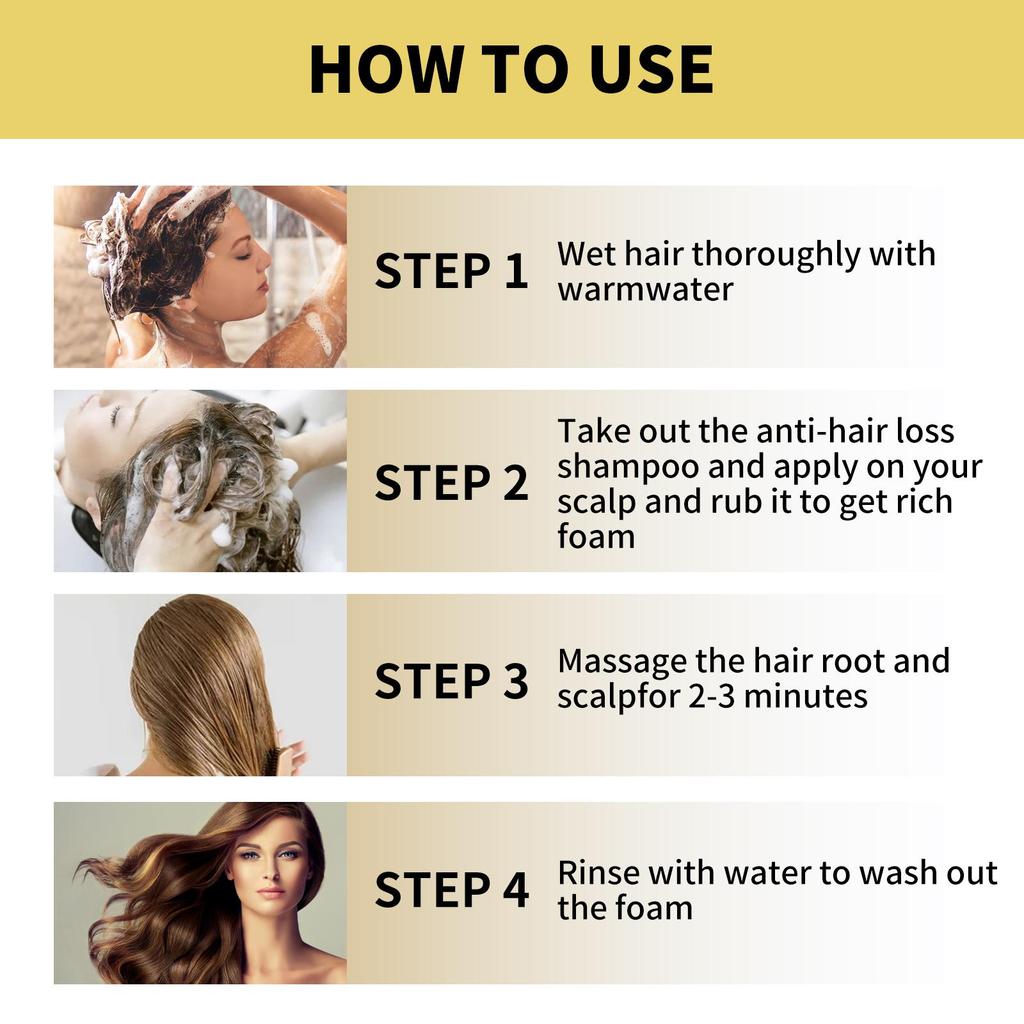 OUHOE Ginger Anti-Hair Loss Shampoo 100ml - Anti-Hair Loss, Strengthens Hair, Removes Dandruff, Controls Oil, and Thickens Hair.