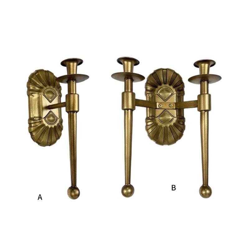 Antique European Styles Metal Candle Sconce Wall Mount Candle Holder Candlestick for Living Room and Wedding Decoration