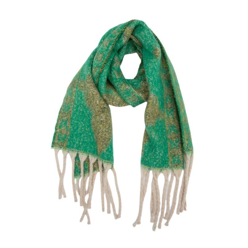 Women Winter Retro Knitted Scarf Headscarf Ladies Casual Animal Print Tassel Warm Scarve Mujer Foulard Thick Wrap Shawl New