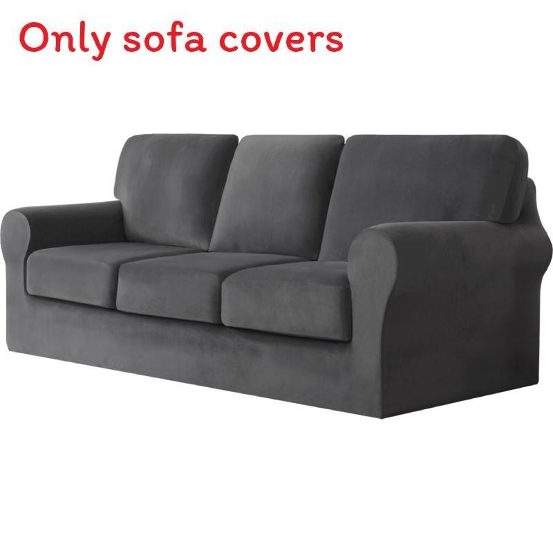 Elastic Polyester Sofa Cover For One Two Three Seat Sofas With Antiwrinkle And Easy Clean Functionality