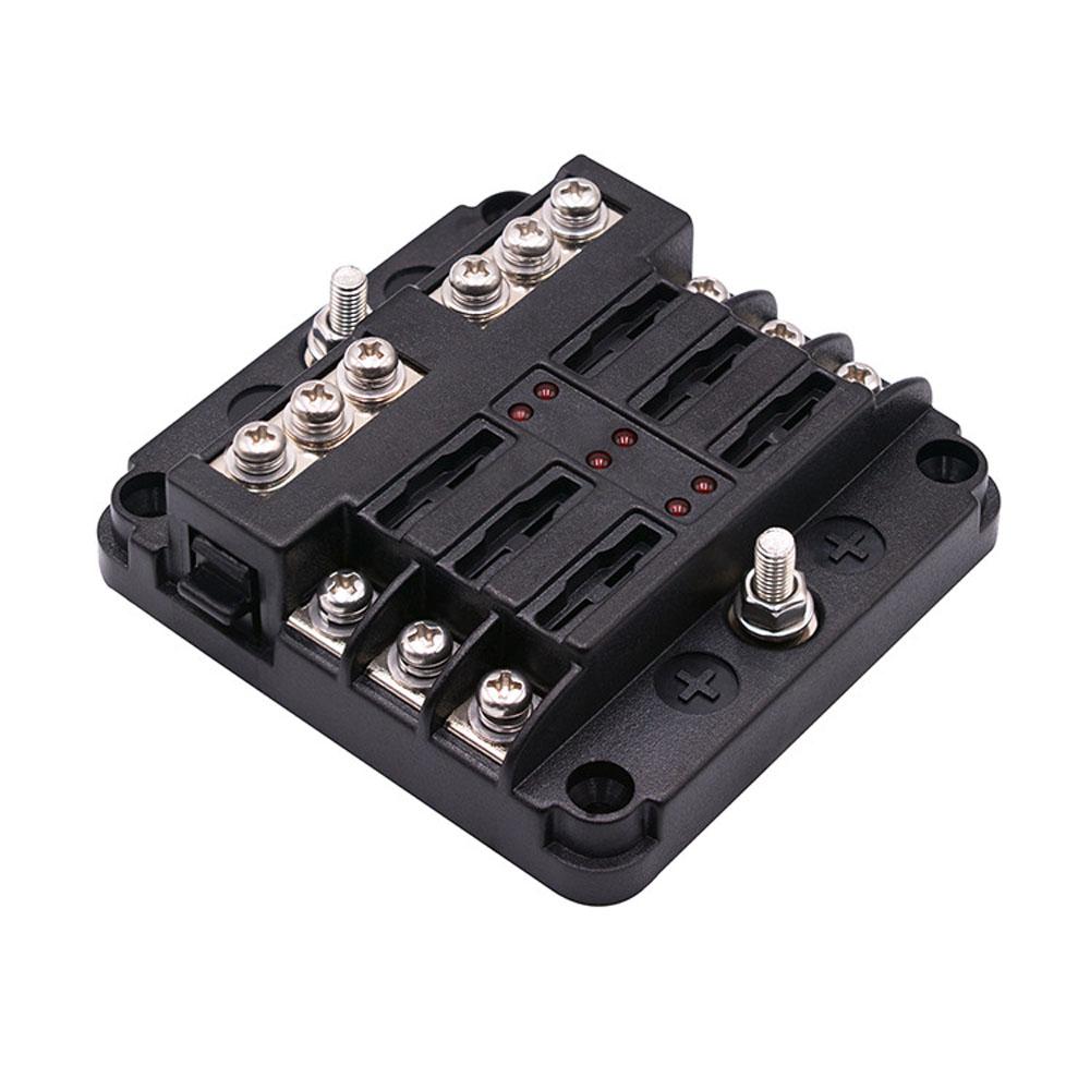 High Quality Car Boat 6 Way Fuse Holder Box Block Panel Fuses Fuse Box Auto Replacement Parts