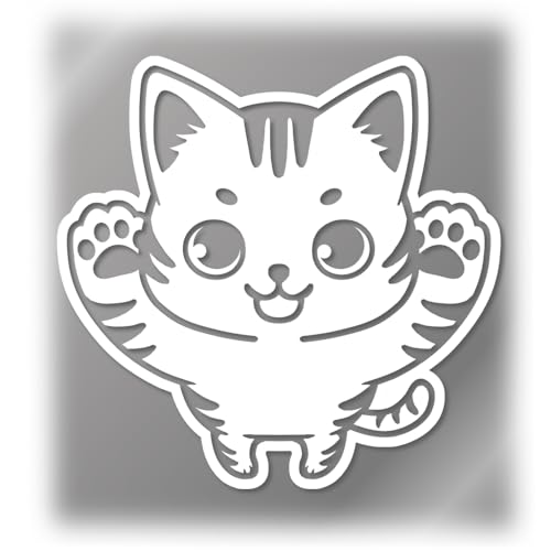 

[Tamiya] Наклейка с рисунком прыгающего кота и тигра, водонепроницаемая, сделанная в Японии, наклейка с рисунком мотоцикла и автомобиля (белый)