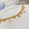 Niche High-End Stainless Steel Love Foot Jewelry Temperament Versatile Butterfly Titanium Steel Anklet Women