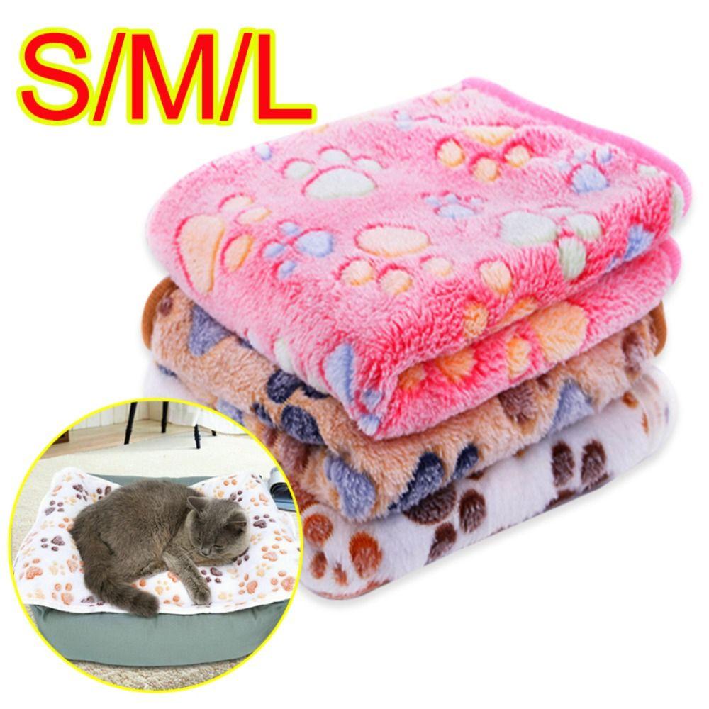 Winter Cat Bed Flannel Fleece Pet Mat Sleeping Pad Soft Warm Dog Blanket