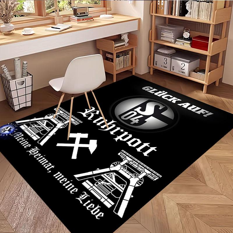 FC Schalke 04 Print Rug, Washable Floor Carpet, For Entryway Dorm Laundry Room Office Study, Home Decor Birthday Christmas Gift