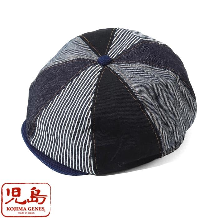 Kojima Genes Ultimate Casquette Cap, Multi-Fabric Newsboy Style, Adjustable, Made In Japan Okayama, RNB-9075