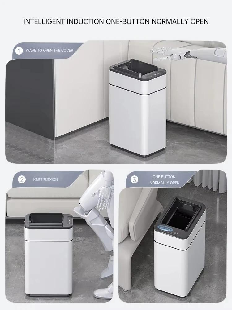 9L Automatic Smart Trash Can for Kitchen Stainless Steel Garbage Bin with Motion Sensor Butterfly Lid and Infrared Technology