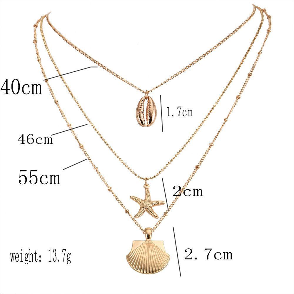 Women Gifts Chain Choker Multilayer Shell Necklace Cowry Seashell Pendant Bohemian Beach Jewelry