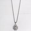 Ozel Silver925 Moissanite 1CT Halo Setting Necklace PS150N