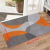1 Pc 1cm Thickened Orange Grey Abstract Splicing Door Mat Soft Flannel Entrance Door Mat for Home Decor Anti-Slip Carpet Absorb Water Kitchen Bath Mat