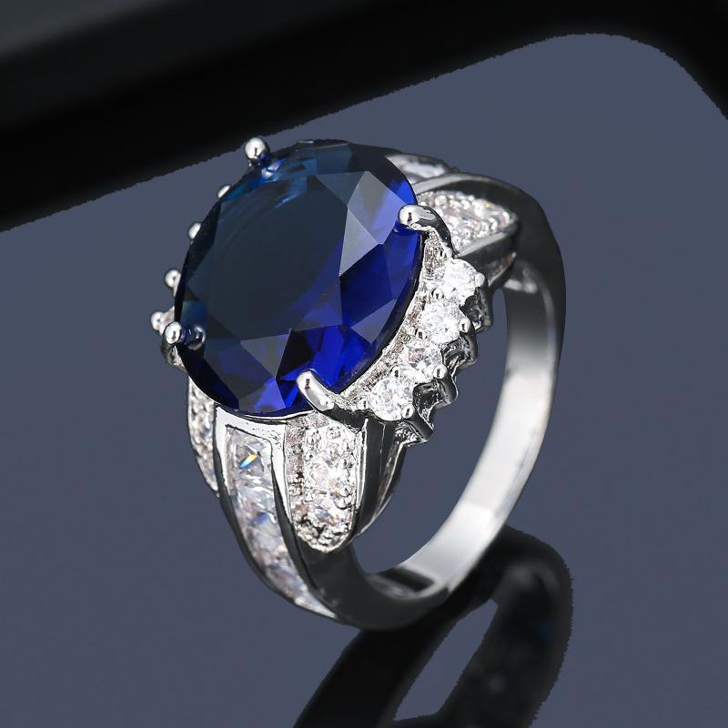 Women s Geometric Rhinestone Lace Diamond Ring - Fashionable European Style Size 10