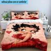 3PCS Laday In Red Dress 3pcs Bedding,Including 3PCS Duvet Cover And 2pcs Pillowcases Perfect for Christmas,Ideal for Bedroom, Dormitory