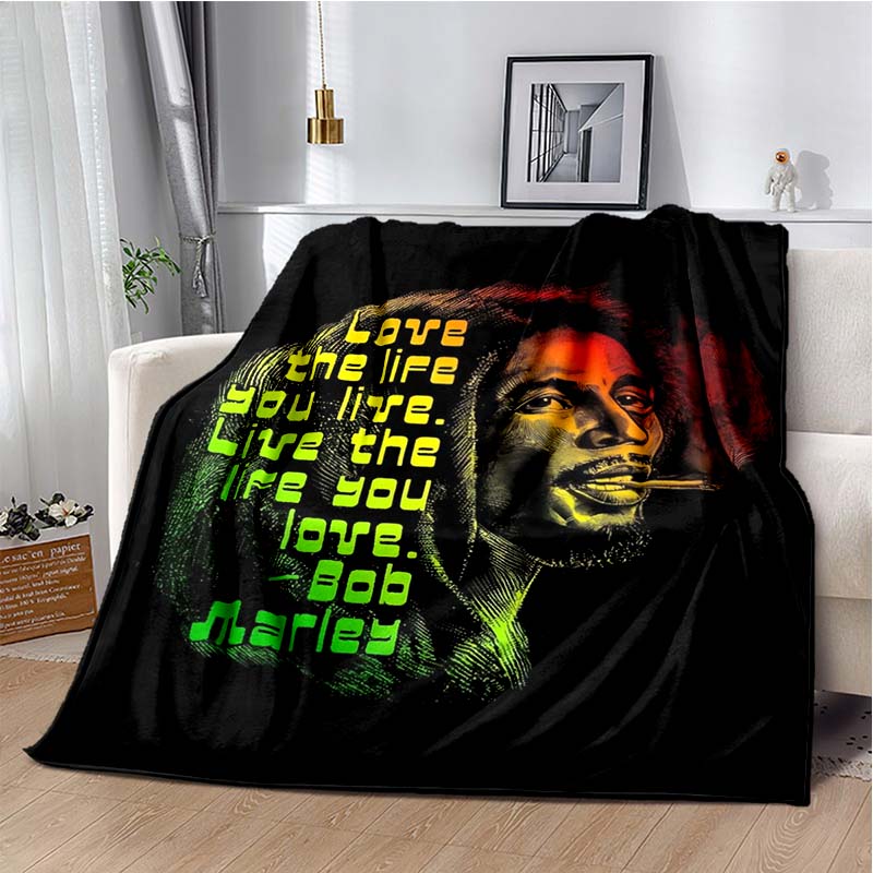 Bob Marley Music Throws Blanket for Kid Couch Sofa Travel Home Picnic Hiking Bed Beding Super Soft Flannel Blanket Birthday Gift