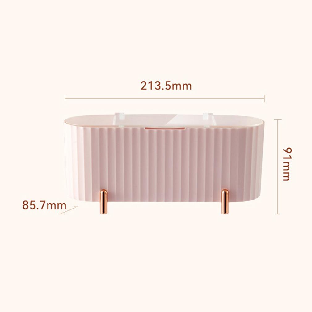 Dust-proof Makeup Organizer Desktop Cosmetics Storage Box Cotton Pads Swabs Beauty Egg Holder Bathroom Jewelry Organizer