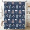 Rainbow Shower Curtain Waterproof Home Decor Bathroom Decorative Fabric Polyester Print Shower Panels for Kids Bathing Room Blue