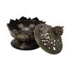 Incense Holder Vintage Zinc Copper Alloy Flower Shaped Incense Bowl Home Decoration