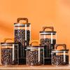 Wood Handle Glass Storage Jar Wood Lid Moisture-proof Sealed Storage Tank 700-1000ml Large Size Food Container