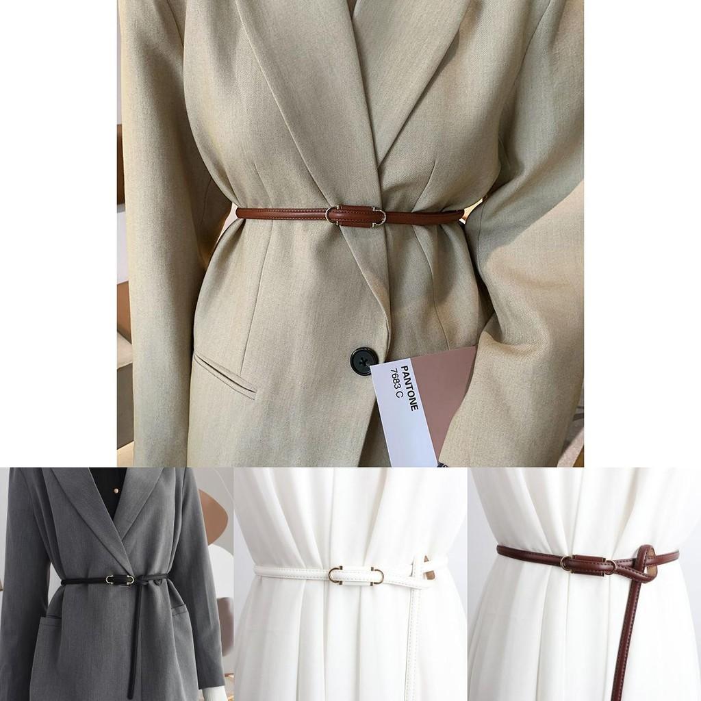 Soft Knotted Stylish Leather Belt For Women Featuring A Fashionable Minimalist Design In Classic Colors