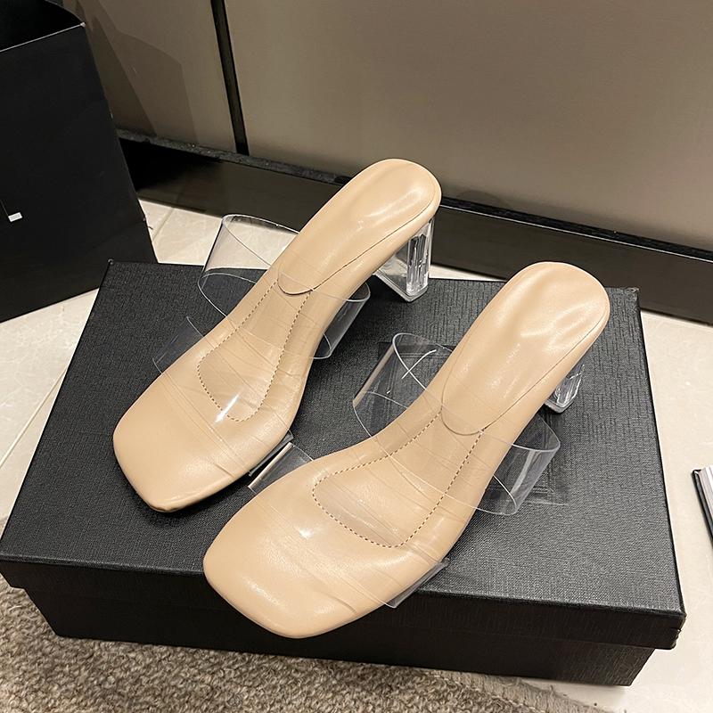 

Летние женские туфли-лодочки, сандалии, прозрачные тапочки из ПВХ, женские прозрачные тапочки на высоком каблуке с открытым носком, туфли из плексигласа, прозрачные сандалии на каблуке 37