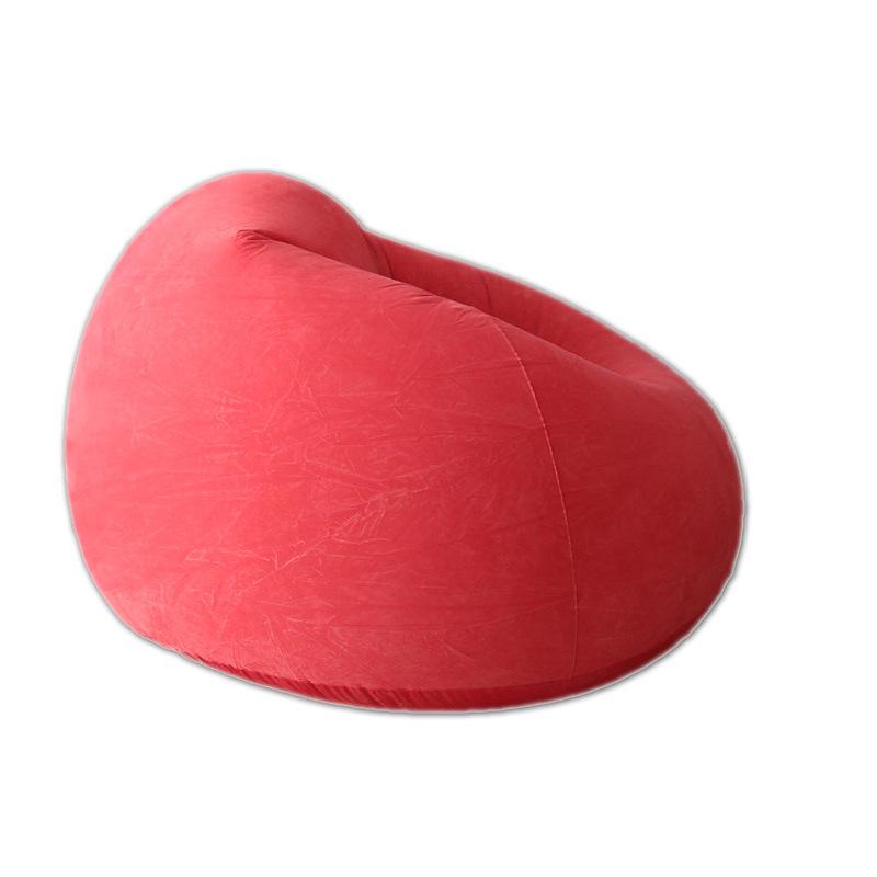 Coffee Inflatable Sphere Bean Bag Chair - Flocked Recliner Sofa