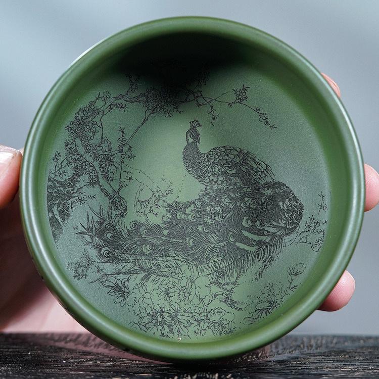 150 мл Исинская фиолетовая глина Павлин Девятихвостая лиса Чайная чашка Бутик Чайная пиала Чайная пара Дегустация чая Личная чашка Церемониальные чашки Цзяньчжань