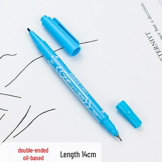 12-Color Double-Ended Oil-Based Markers for Children's Art and CD Outlining