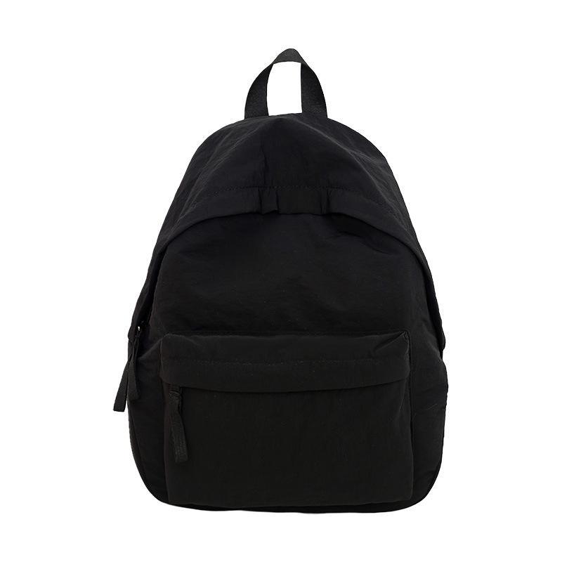 Harajufeng Student Backpack Simple And Lightweight Medium Backpack Lightweight Waterproof Travel Solid Color Commuter Bag