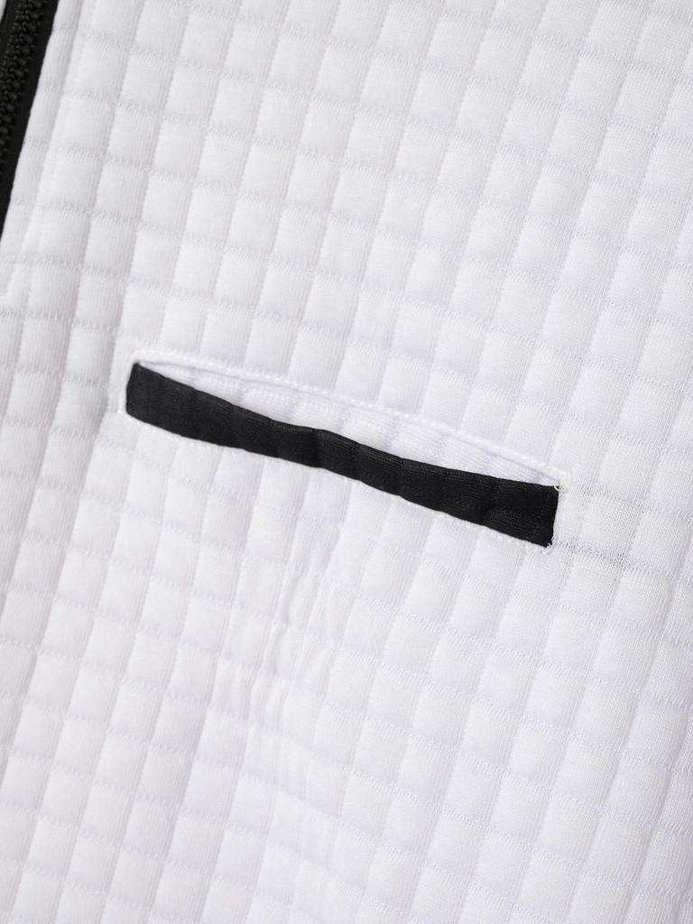 Polo à damier pour homme avec fermeture éclair sur les manches - Vêtements de sport printemps/automne