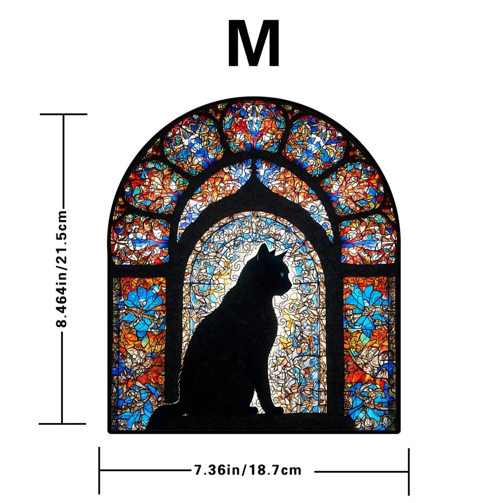 Wacocetoy Alien Cat Church Puzzle - Educational Wooden Gift