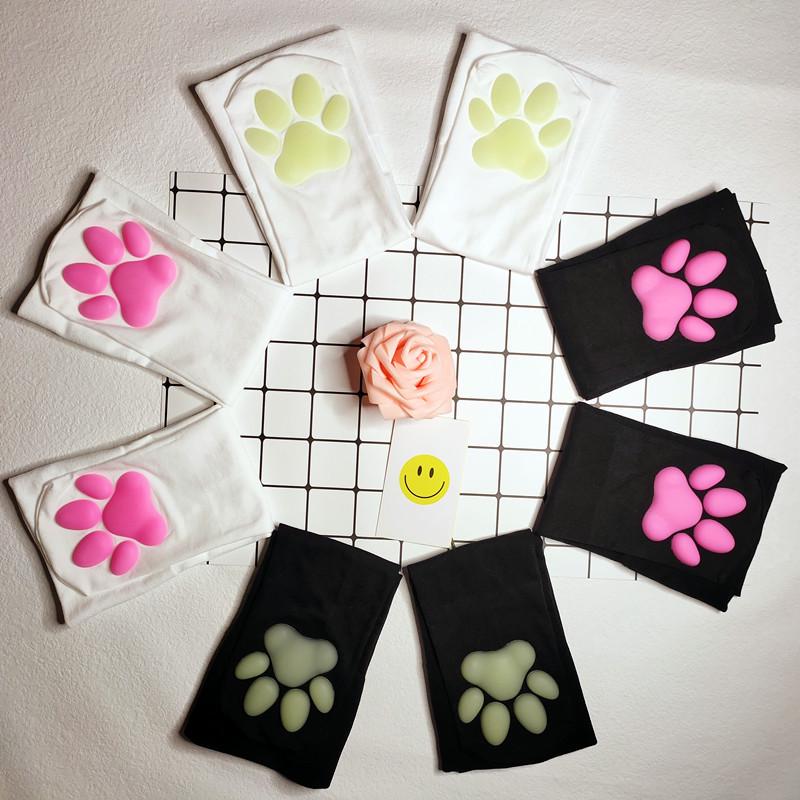 3D Cat Paw Silicone Thigh-High Socks - Cute Anime Lolita JK Style