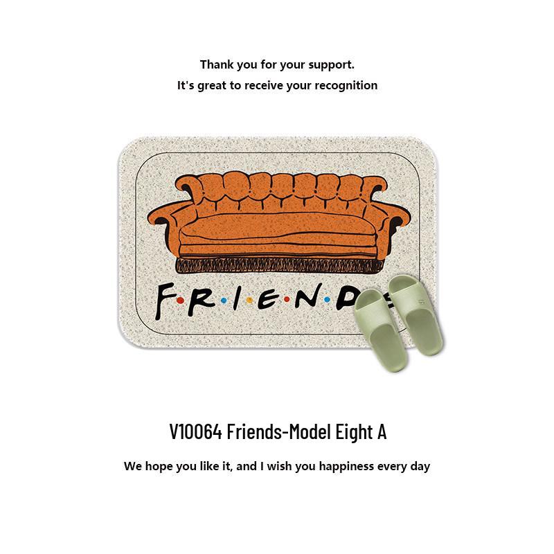 Friends TV Show Large Entrance Mat: Silk Loop, Dirt-Resistant, Wash-Free, Non-Slip, Cuttable