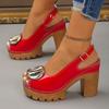 Dames Plus Size Europees Amerikaanse Stijl Nieuwe Peep Toe Hoge Hak Sandalen Zomer