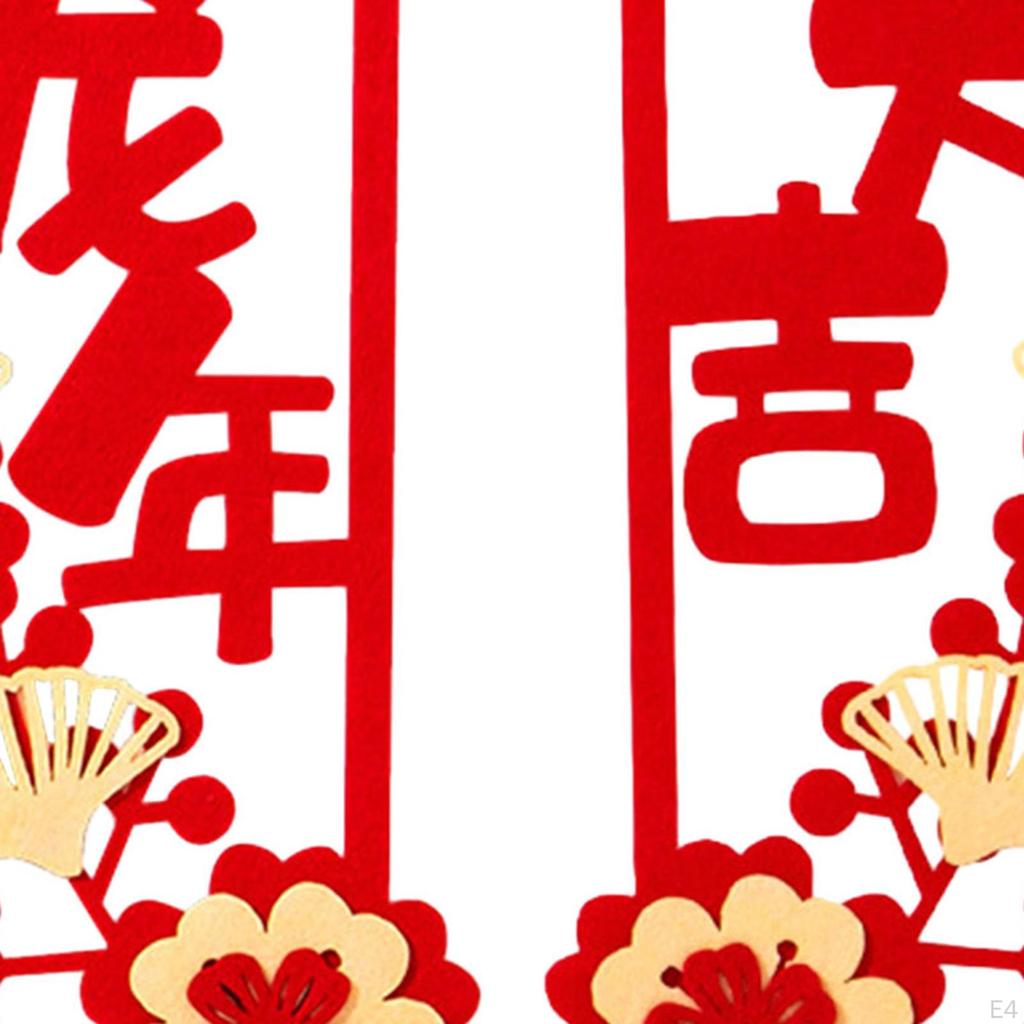 Chinese Year Couplets Door Sign Ornament Spring Festival Chunlian Window Sticker Decals for