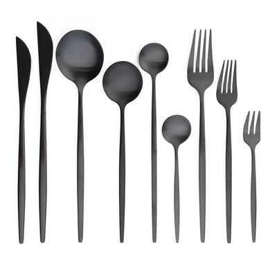 1 Pcs Black Tableware Stainless Steel Cutlery Forks Knives Spoons Kitchen Dinner Fork Spoon Knife Gold Dinnerware