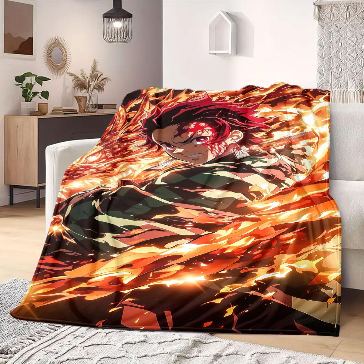 

Tanjiro Kamado Anime Flannel Blanket Warm,Comfortable,Suitable for Bedrooms,Sofas,Beds,Chairs,Picnics,Travel 75x90cm