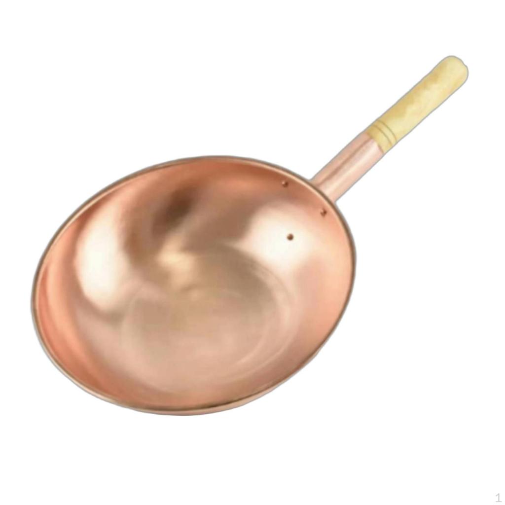 Copper Cooking Pot Uncoated Deep Wide Mouth Cookware